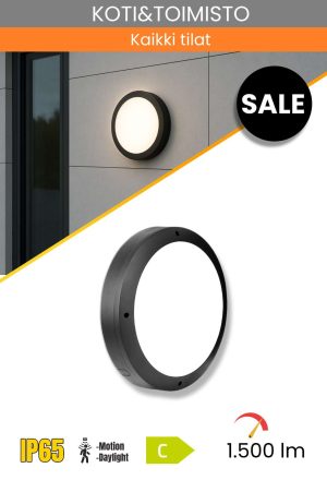 LED-seinävalaisin sensorilla IP65 18W/4000K