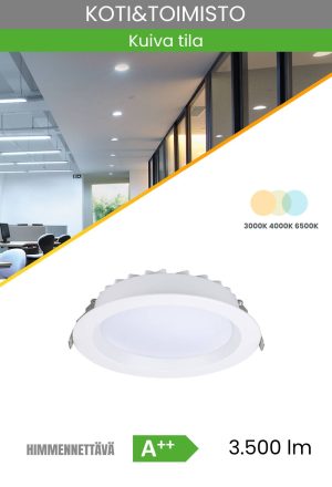 Monipuolinen alasvalo korkealla valoteholla 35 W 3000 - 6500 K