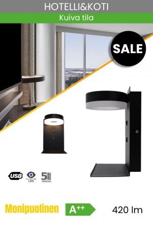 Monipuolinen seinävalaisin hyllyllä, USB 6 W 3000 K